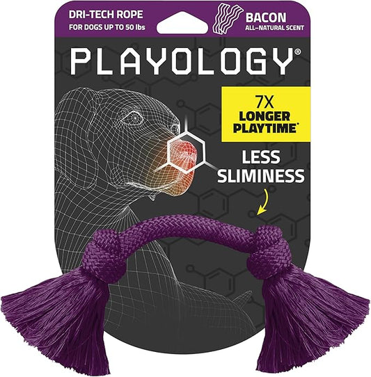 Playology Rope Toys for Dogs | Tug of War Dog Toy for Aggressive Chewers | Bacon Scented Dog Toys | Medium Rope Toy for Interactive Play