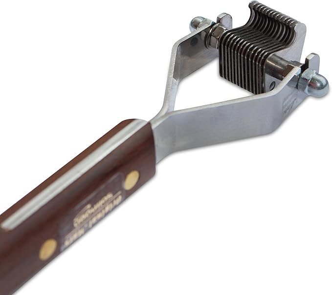 Mars Coat King Mini Dematting Undercoat Grooming Rake Stripper Tool and Detailing Body Work for Dogs and Cats, Stainless Steel with Wooden Handle, Made in Germany, 14-Blade Extra Fine