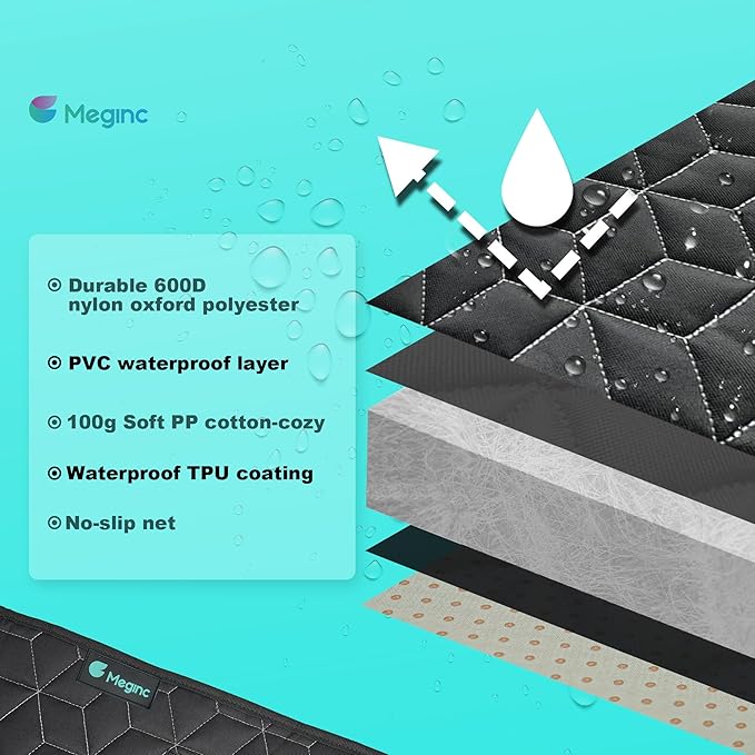 Dog Car Seat Covers for Back Seat, Waterproof Back Seat Covers for Ford Explorer/Subaru Outback/Honda Pilot, Heavy Duty Non Slip Back Seat Cover for Dogs in Car, Easy Clean Car Seat Protector