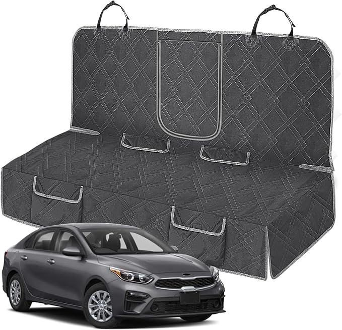 Dog Car Seat Cover Compatible with Kia Forte 2012-2025, Waterproof Pet Bench Seat Cover for Back Seat, 600D Heavy Duty Scratch Proof Nonslip Truck Seat Covers for Dogs