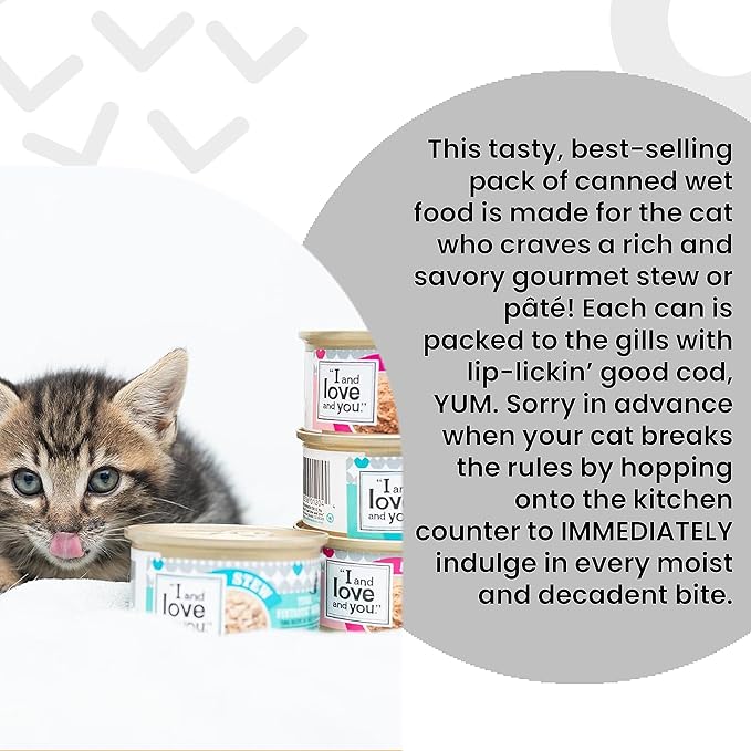 I and love and you Wet Cat Food - Chicky-Da-Lish Stew - Chicken Recipe, Grain Free, Filler Free, 3oz Pack of 24 Cans