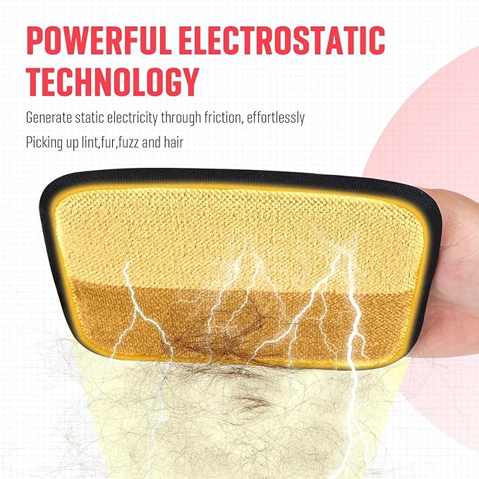 Yomi Pet Hair Remover Glove, Cat Grooming Gloves, Reusable Static Removal Glove for Pet Hair, Versatile Dog Grooming Gloves for Couch, Furniture, Carpet, Car Seat (2PCS)