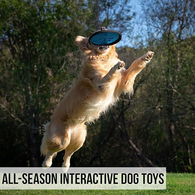 Hyper Pet Flippy Flopper Dog Frisbee Interactive Dog Toys [Flying Disc Fetch Toy Floats in Water & Safe on Teeth] (Colors Will Vary), Multicolor, 9"