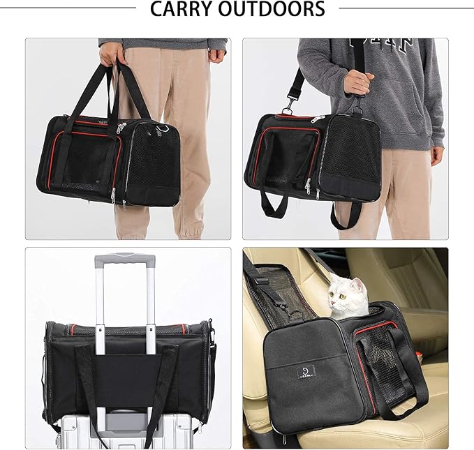 A4Pet Airline Approved Cat Carrier Dog Carriers, Soft-Sided Portable Pet Travel Washable Carrier for Puppy