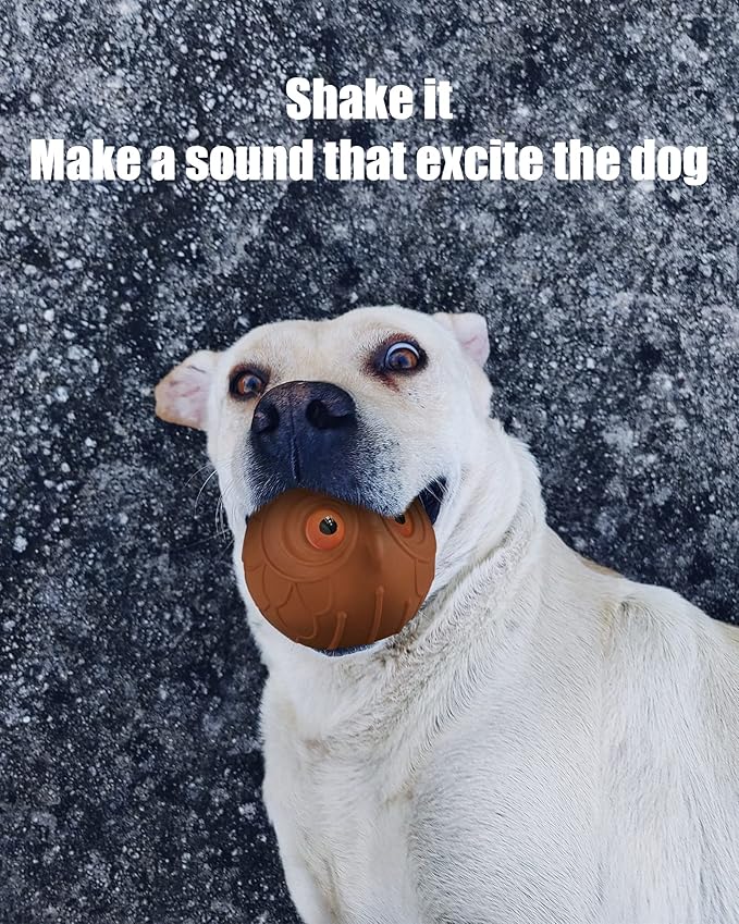 Giggle Ball for Dogs Owl Toys for Aggressive Chewers Dog Ball Toy for Puppy Medium Large Dogs Fun Gift for Dog Natural Rubber Cute Hoot Brown