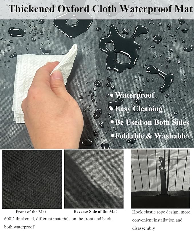 LANGXUN 12pcs DIY Small Animal Pet Playpen with Waterproof Mat, C&C Cage for Puppy Kitten, Rabbit Cage,Guinea PigsGuinea Pig Cages | Indoor & Outdoor Portable Metal Wire Yard Fence, Metal Pet Panels