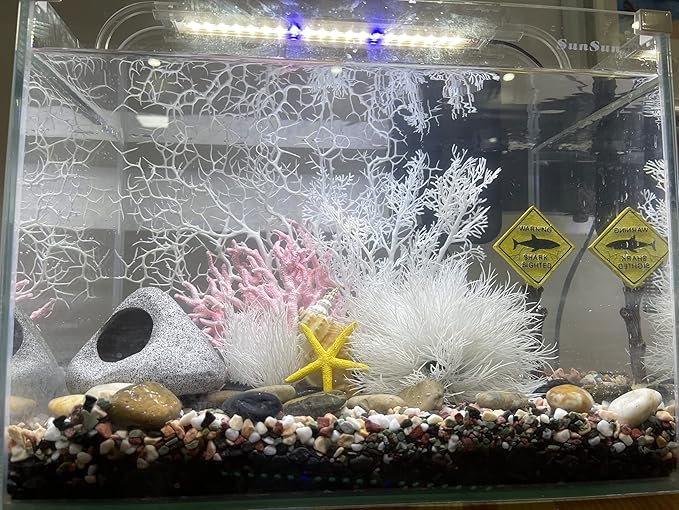 Fish Tank Decorations (fish tank not included), aquarium coral decorations and Aquarium Artificial Plastic Plants Set, betta fish tank accessories coral ornaments aquarium coral Aquarium Décor