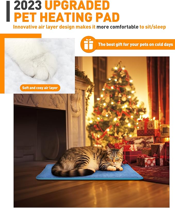 Large Pet Heating Pad Temperature AdjustmentAnti-bite Puppy with Timer Cat Dog Heating Pad Indoor Waterproof Pet Warming Pad Electric Heated Bed Mat Dog