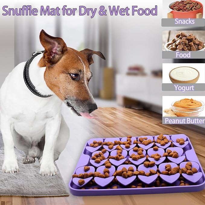 Small Silicone Snuffle Mat for Small Dogs Puppy Cat Slow Down Eating,Slow Feeder Lick Mat for Dry Wet Food for Pet Training Smell,Encourages Natural Foraging Skill,Relieving Stress