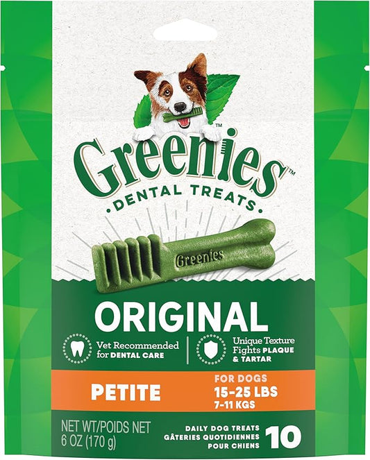 Greenies Original Petite Dental Dog Treats, 6 oz. Pack (10 Treats)