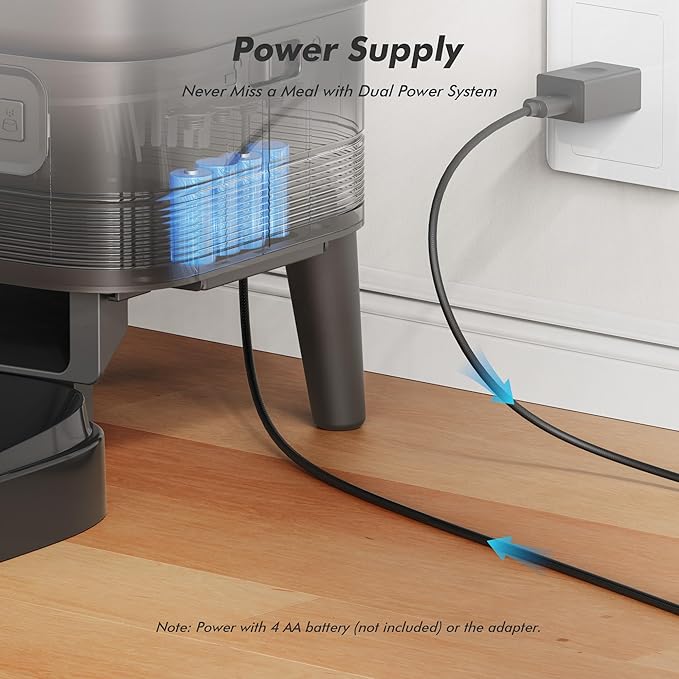 Automatic Cat Feeder - Nityers 4L Timed Cat Dry Food Dispenser, Programmable Portion Size,1-6 Meals Per Day, Dual Power Supply, Detachable Washable, Auto Pet Feeder for Cats and Small Dogs