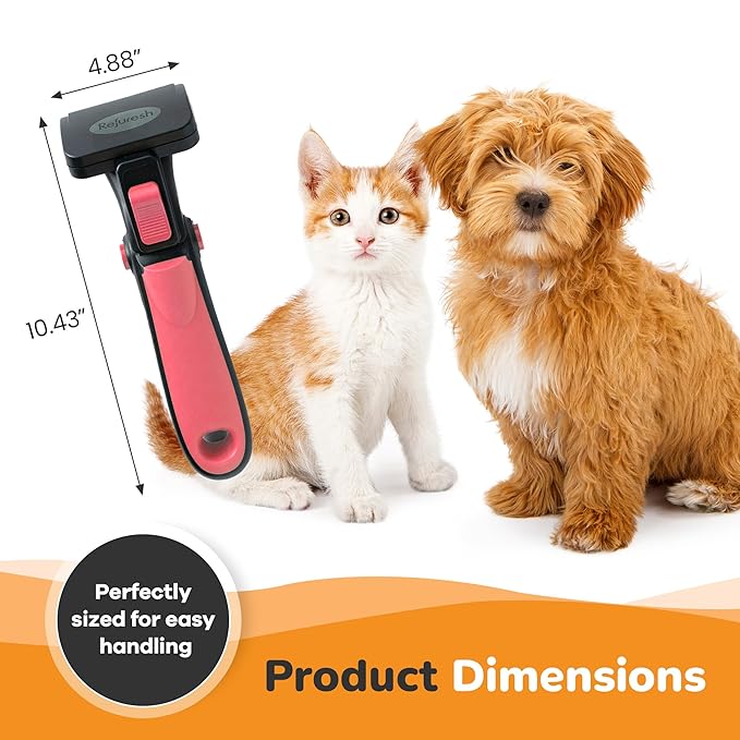 Deshedding Dog Brush for Short/Medium Hair (Small,Pink) – Gentle Deshedding tool for Dogs & Cats – Reduces shedding, without damaging topcoat. Removes Loose Fur & Dead Undercoat.