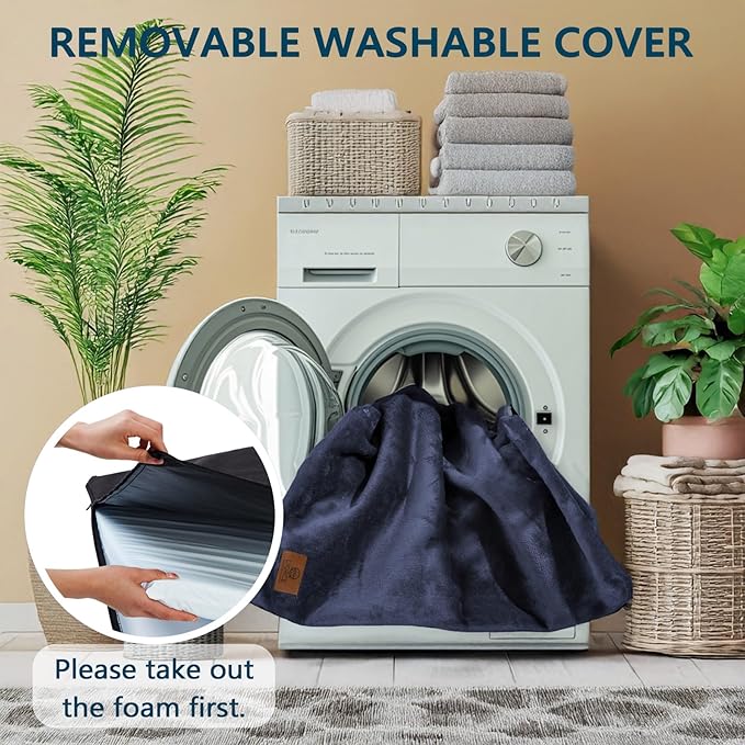 Dog Crate Pad - Dog Bed Large Sized Dogs with Removable Washable Cover and Waterproof Lining - XL Memory Foam Pet Bed for Crate - Reversible Kennel Mat (Cool & Warm), 42-inch, Dark Grey