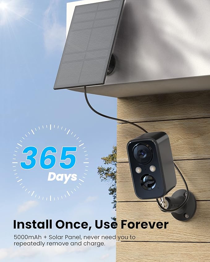 FOAOOD Security Camera Wireless Outdoor with Solar Panel Cameras for Home Security, Indoor Camera with Color Night Vision, PIR Human Detection, 2-Way Talk, IP66 Waterproof, SD Card/Cloud Storage