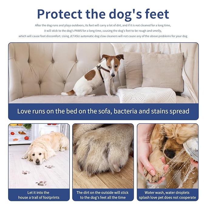 Dog Paw Cleaner，Automatic paw cleaner For dogs, Type-c Charging, Designed For Small To Medium Sized Dogs ，Easy To Carry，Keeps Homes Clean (blue)