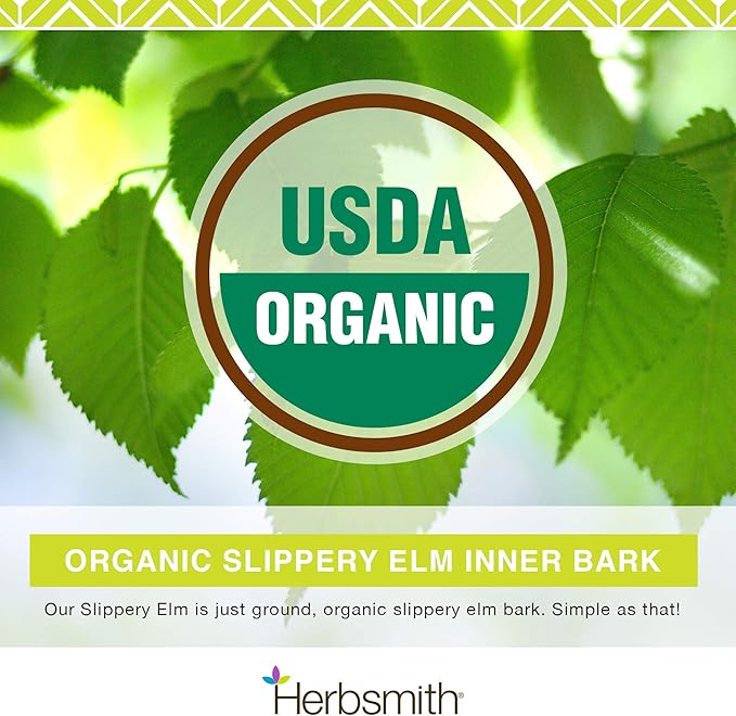 Herbsmith Organic Slippery Elm - Digestive Aid for Dogs and Cats - Constipation and Diarrhea Relief for Dogs and Cats - Megaesophagus Dog Aid- 75g