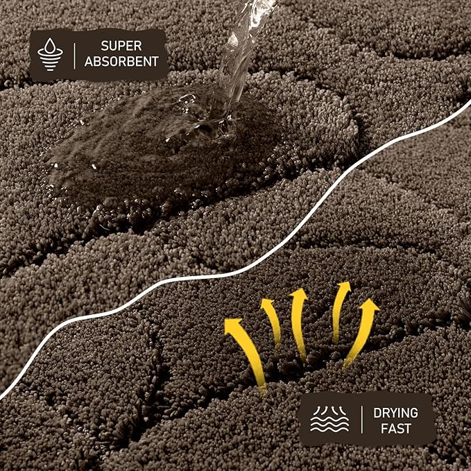 Large Dog Door Mat for Muddy Paws, 22x47 Absorbent Dirt Trapper Long Door Mat, Non-Slip Washable Mud Mat for Dogs, Polyester Microfiber Soft Pet Rug Mat for Entryway, Mud Dog Paws, Patio ( Latte)