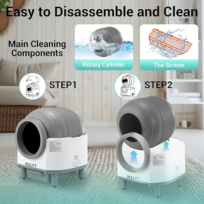 90L Self-Cleaning Litter Box – WiFi Connected Automatic Cat Litter Box, Silent Night Mode, Child & Pet Safe, Works for Multiple Cats (Comes with Anti-Slip Mat & Waste Bags)
