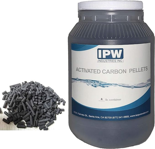 IPW Industries, Inc. | 4 lbs Activated Charcoal Pellets for Aquarium, Water Purification for Fish Tank, Koi Reef and Carbon Filter for Aquarium System