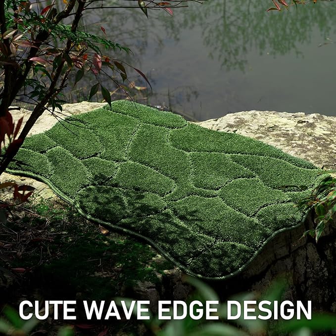 Large Dog Door Mat for Muddy Paws, 22x47 Absorbent Dirt Trapper Long Door Mat, Non-Slip Washable Mud Mat for Dogs, Polyester Microfiber Soft Pet Rug for Entryway, Mud Dog Paws, Patio (Forest Green)