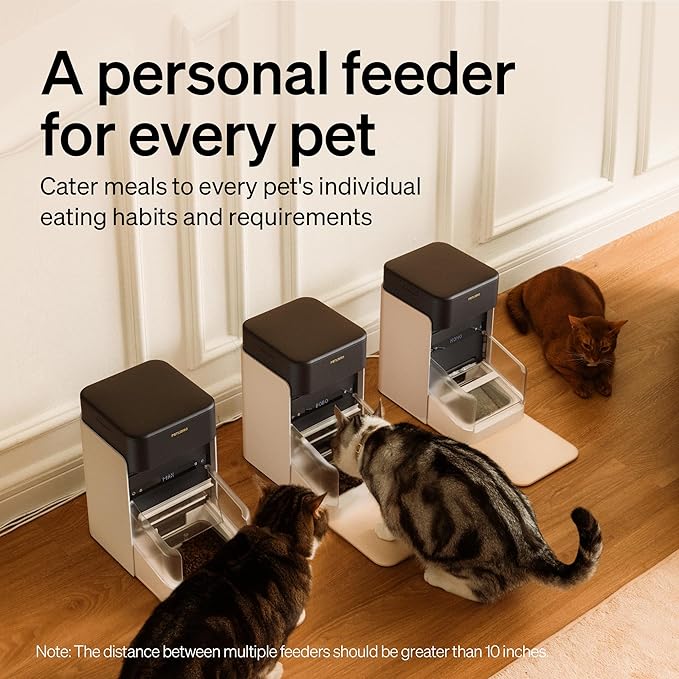 PETLIBRO RFID Automatic Cat Feeder, Collar Tag Activated Personal Meals, 5G Wi-Fi Multiple Cats Feeder for 3 Cats, App Control Cat Food Dispenser for Pets with Different Diets