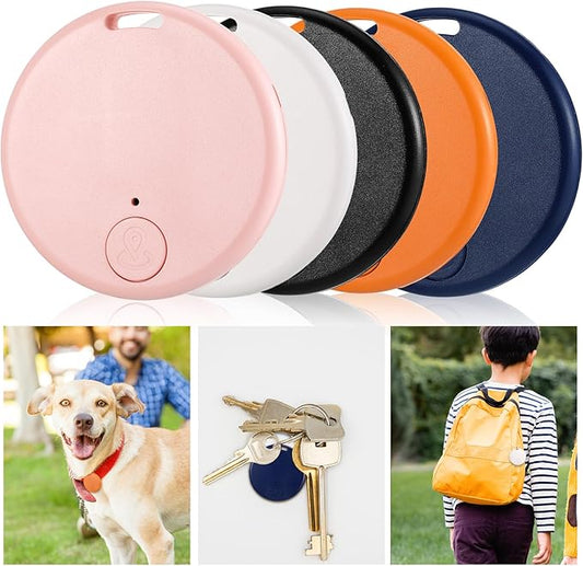 Konohan 5 Packs Portable GPS Tracking Mobile Tracking Anti Loss Smart Device Key Finder Locator GPS Finders Tracker Device for Pets Dog Cat Wallet Keychain Luggage, Alarm Reminder(Fresh)