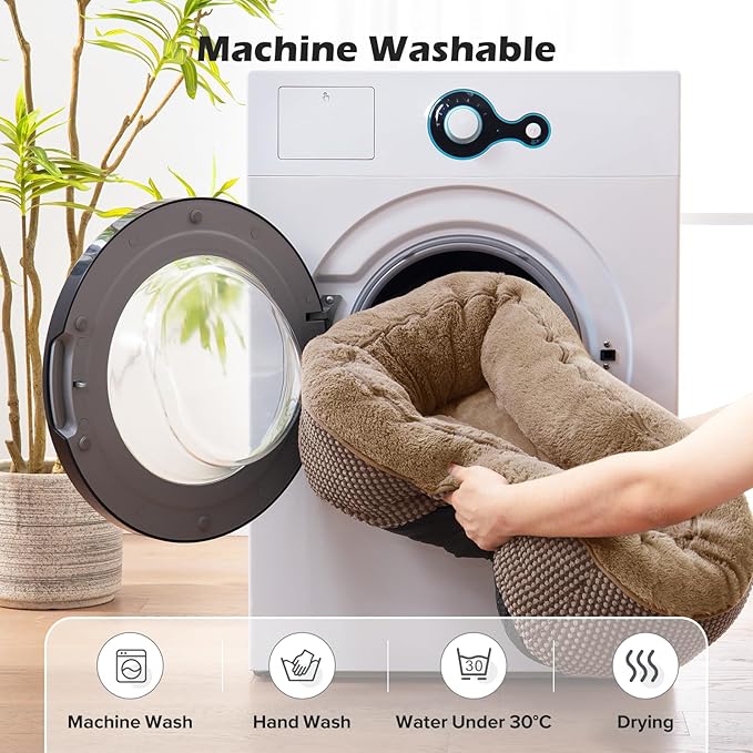 INVENHO Large Dog Beds Large Sized, Washable Orthopedic Warming Soft Sleeping Durable with Anti-Slip Bottom