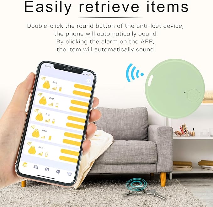 Konohan 5 Packs Portable GPS Tracking Mobile Tracking Anti Loss Smart Device Key Finder Locator GPS Finders Tracker Device for Pets Dog Cat Wallet Keychain Luggage, Alarm Reminder (Macaron Color)