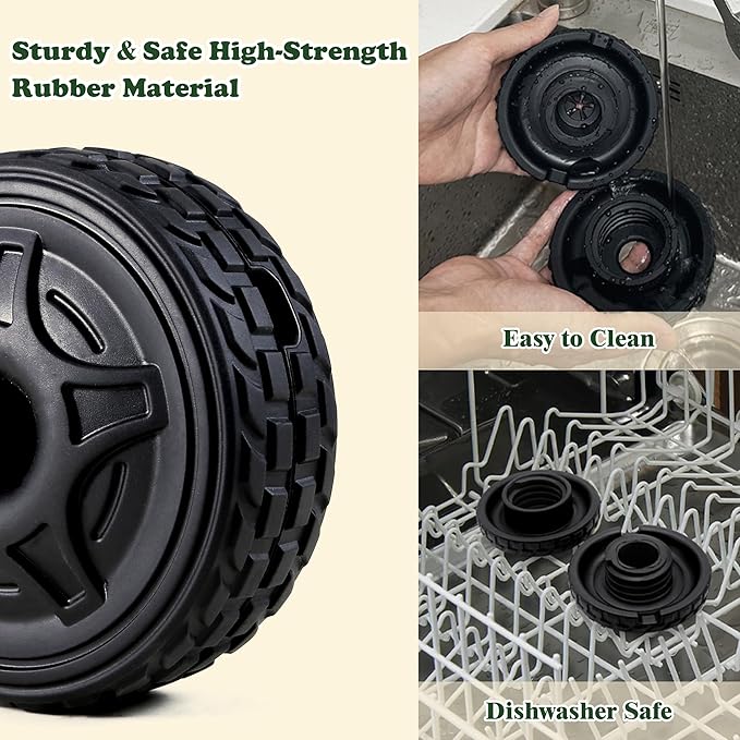 3-in-1 Dog Treat Toy for Aggressive Chewer, Natural Rubber Dog Puzzle, Bully Stick Holder, Frozen Treat Dispensing Toy for Small Medium Large Breeds