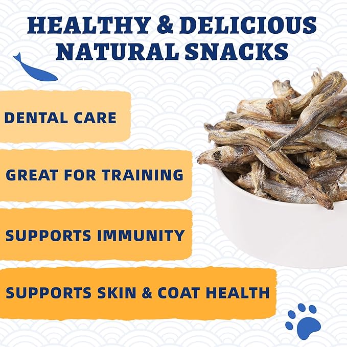 Just Try 10.58 oz Freeze Dried Cat & Dog Treats Raw Dried Capelin Fish Single Ingredient High Protein Training Treats Pet Snacks Omega 3 for Skin Coat Health