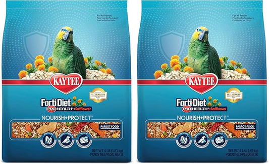 Kaytee Forti-Diet Pro Health with Safflower Pet Parrot Food, 4 lb (Pack of 2)