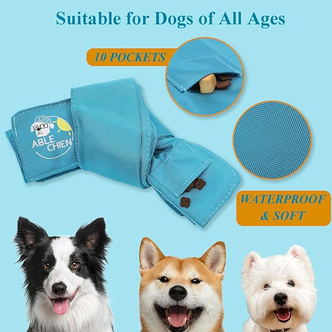 Snuffle Knot for Dogs, Interactive Dog Puzzle Toys for Small Dogs, Puppy Enrichment Toys, Encourage Natural Foraging Skills, Snuffle Ball with 10 Treat Pockets for Slow Eating