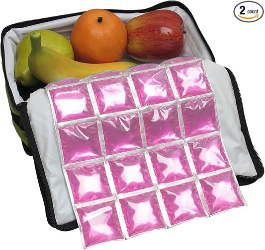 ICY-COOLS Reusable Ice Packs for Coolers - Flexible Ice Sheets, Flat and Long-Lasting for Camping or Lunch Boxes, 10x16 & 8x12, 1 or 3 Pack