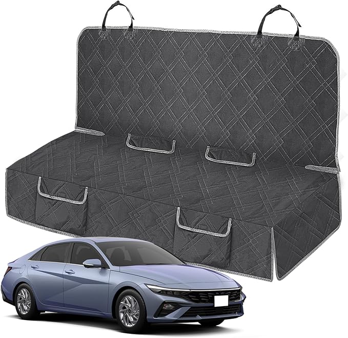 Dog Car Seat Cover Compatible with Hyundai Elantra 2015-2025, Waterproof Pet Bench Seat Cover for Back Seat, 600D Heavy Duty Scratch Proof Nonslip Truck Seat Covers for Dogs