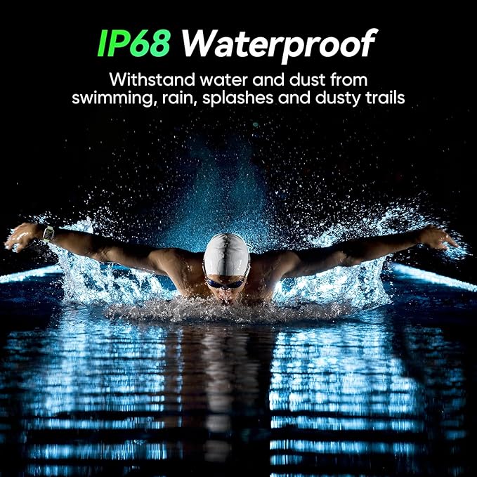 Fitpolo Smart Watches for Men/Women, 1.8'' Alexa Built-in Fitness Tracker Watch with Bluetooth Calls, IP68 Waterproof, Heart Rate/Sleep/SpO2/Stress Monitor, 110 Sport Modes for Android & iPhone