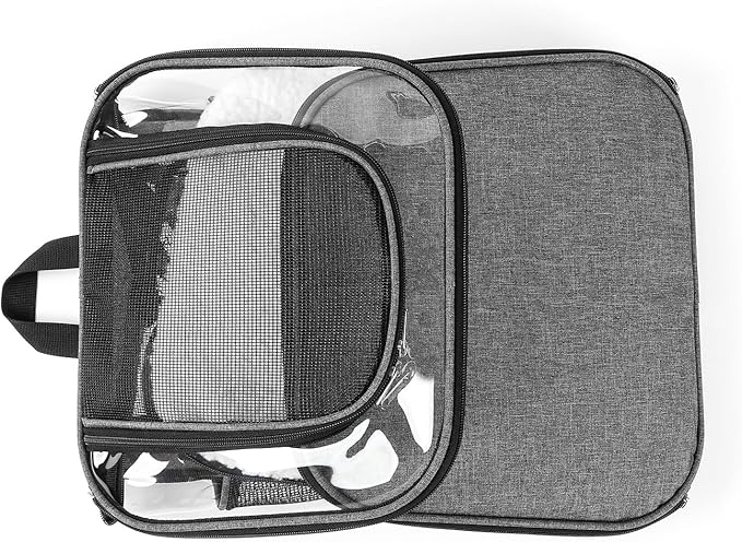 Cat Carriers Dog Carrier Pet for Small Medium Cats Dogs Puppies up to 25 Lbs, TSA Airline Approved Soft Sided, Collapsible Travel Puppy - Black Grey (M: 13" LX11.4 WX17.3 H, Pink)