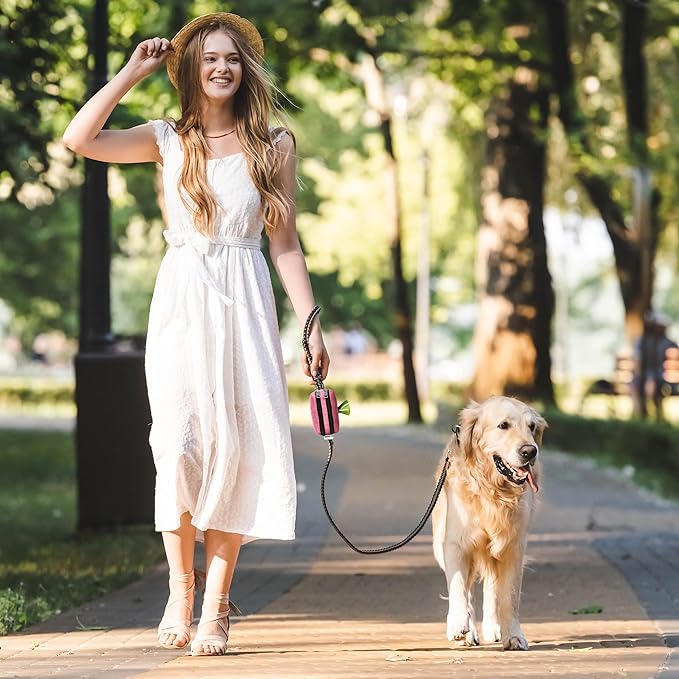 Dog Poop Bag Holder for Leashes - Dog Poop Bag Dispenser and Treat Holder with 2 Waterproof Pouches for Pet Waste Bags and Walking Accessories + 1 Free Roll - Leashrr 2.0 (Teal)