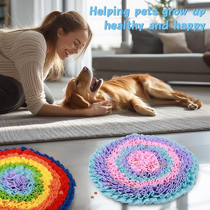 2 Pcs Snuffle Mat for Dogs, Pet Slow Feeding Interactive Toys for Smell Training, Foraging Skills, Suitable for Puppy or Cat (Large 50cm)