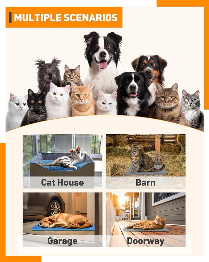 Large Pet Heating Pad Temperature AdjustmentAnti-bite Puppy with Timer Cat Dog Heating Pad Indoor Waterproof Pet Warming Pad Electric Heated Bed Mat Dog