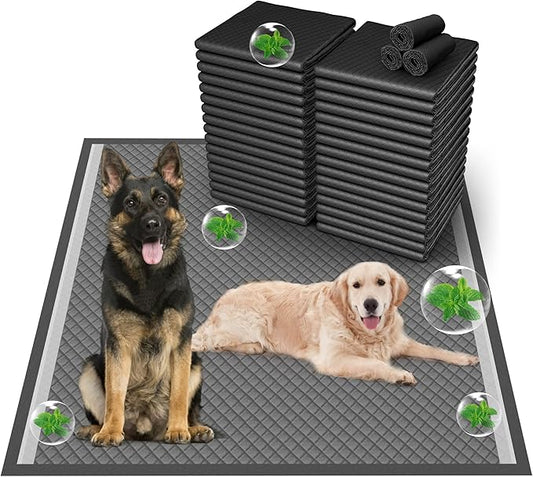 Boscute Charcoal Super Absorbency Puppy Pads, Activated Carbon Odor-Control XXXL 36"x36" Leak-Proof Pet Training Pee Pads, Disposable Potty Pads for Dogs Cats, Rabbits