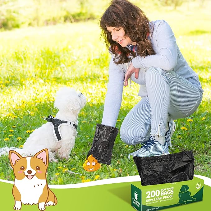 Sherr 6 Boxes Dog Poop Bags Bulk Leak Proof Dog Waste Bags Doggy Poop Bags Pet Waste Bags for Puppy Pets Outdoor Walking and Travel