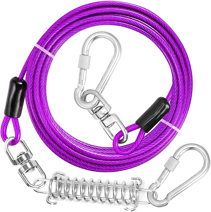 Jenico 100 FT Dog Runner Cable with Swivel Hook, Outdoor Training Line for Small to Medium Pets Up to 500 LBS