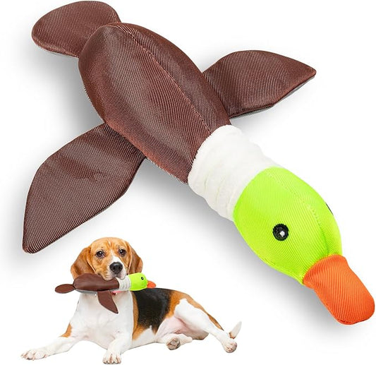 Dog Plush Toy for Aggressive Chewer, Upgrade 10 Times Durablity Dogs Squeaky Toy, Though Large Stuffed Animal Dog Toys, Big Dogs Toys for Small, Medium, Large Breed(Duck)