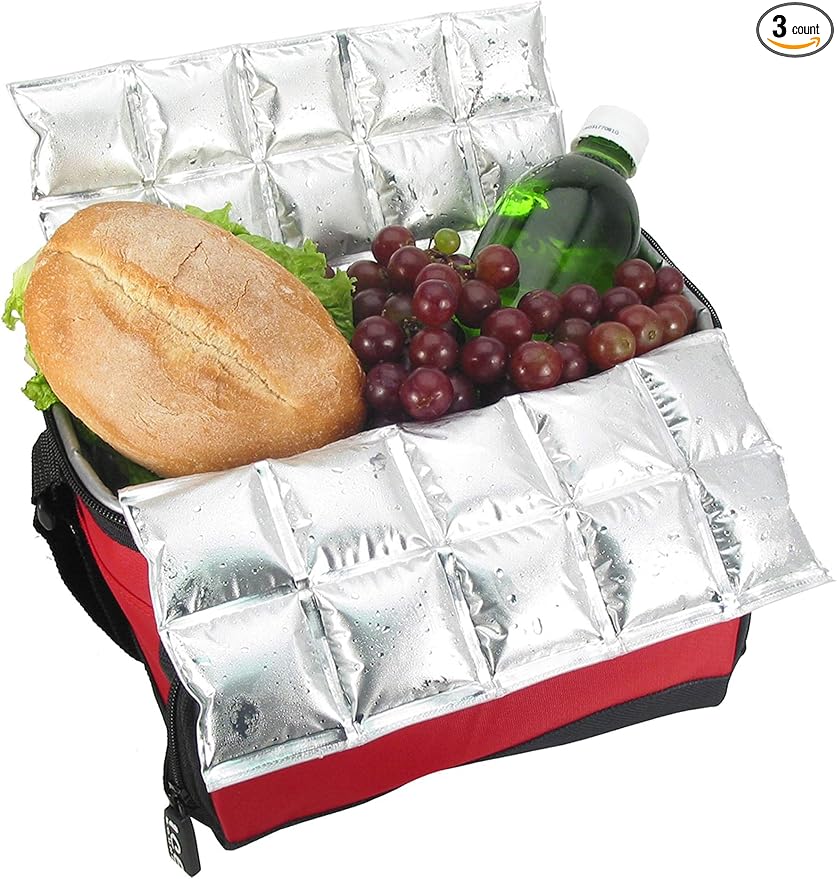 ICY-COOLS Reusable Ice Packs for Coolers - Flexible Ice Sheets, Flat and Long-Lasting for Camping or Lunch Boxes, 10x16 & 8x12, 1 or 3 Pack