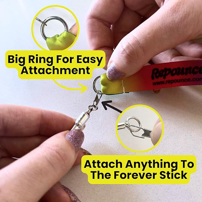 Forever Stick Ribbons - The Unbreakable Cat Toy Wand & Ribbon Attachments (3 Pc), Extra Long Durable Interactive Cat Toy for Indoor Cats, Feather Kitten Toys for Bored Indoor Adult Cats