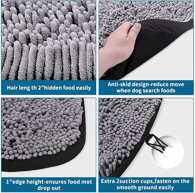 Snuffle Mat for Dogs, 17" x 21" Dog Snuffle Mat Interactive Feed Game for Boredom, Encourages Natural Foraging Skills and Stress Relief, Easy to Fill Machine Washable