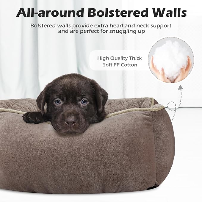 INVENHO Medium Dog Bed Rectangle Washable Orthopedic Soft Calming Sleeping Durable Pet Cuddler with Anti-Slip Bottom