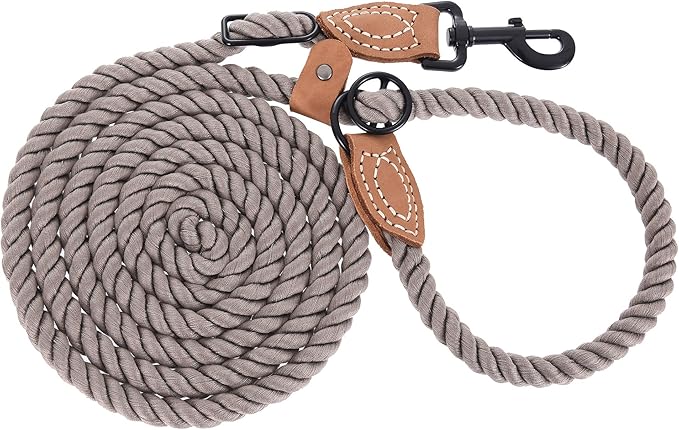 Mile High Life Hands Free Dog Leash, Crossbody Waist Leash with Genuine Leather Connection, Multifunctional Adjustable Slip Lead for Dog Walking Running (Camel, 7FT)