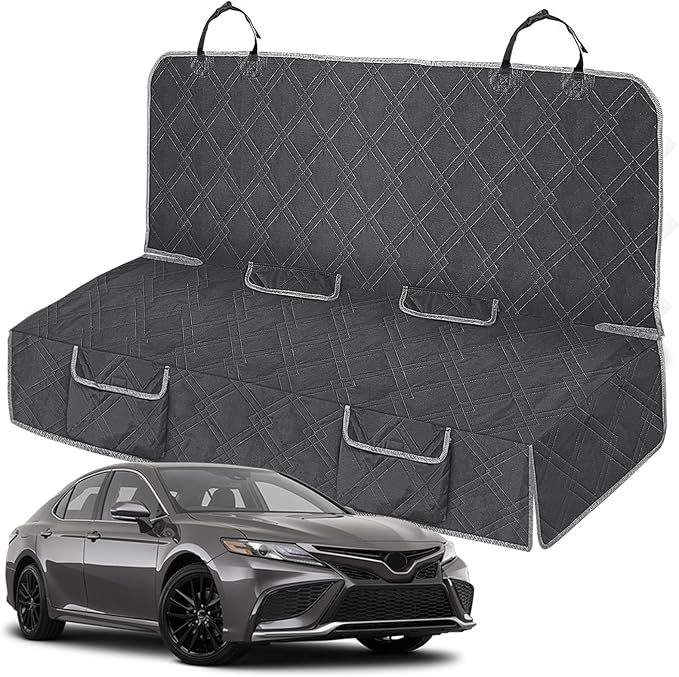 Dog Car Seat Cover Compatible with Toyota Camry 2012-2025, Waterproof Pet Bench Seat Cover for Back Seat, 600D Heavy Duty Scratch Proof Nonslip Truck Seat Covers for Dogs