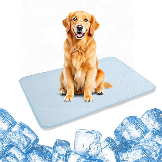 Dog Cooling Mat, Durable Machine Washable Pets Cool Pad, X-Large, Blue